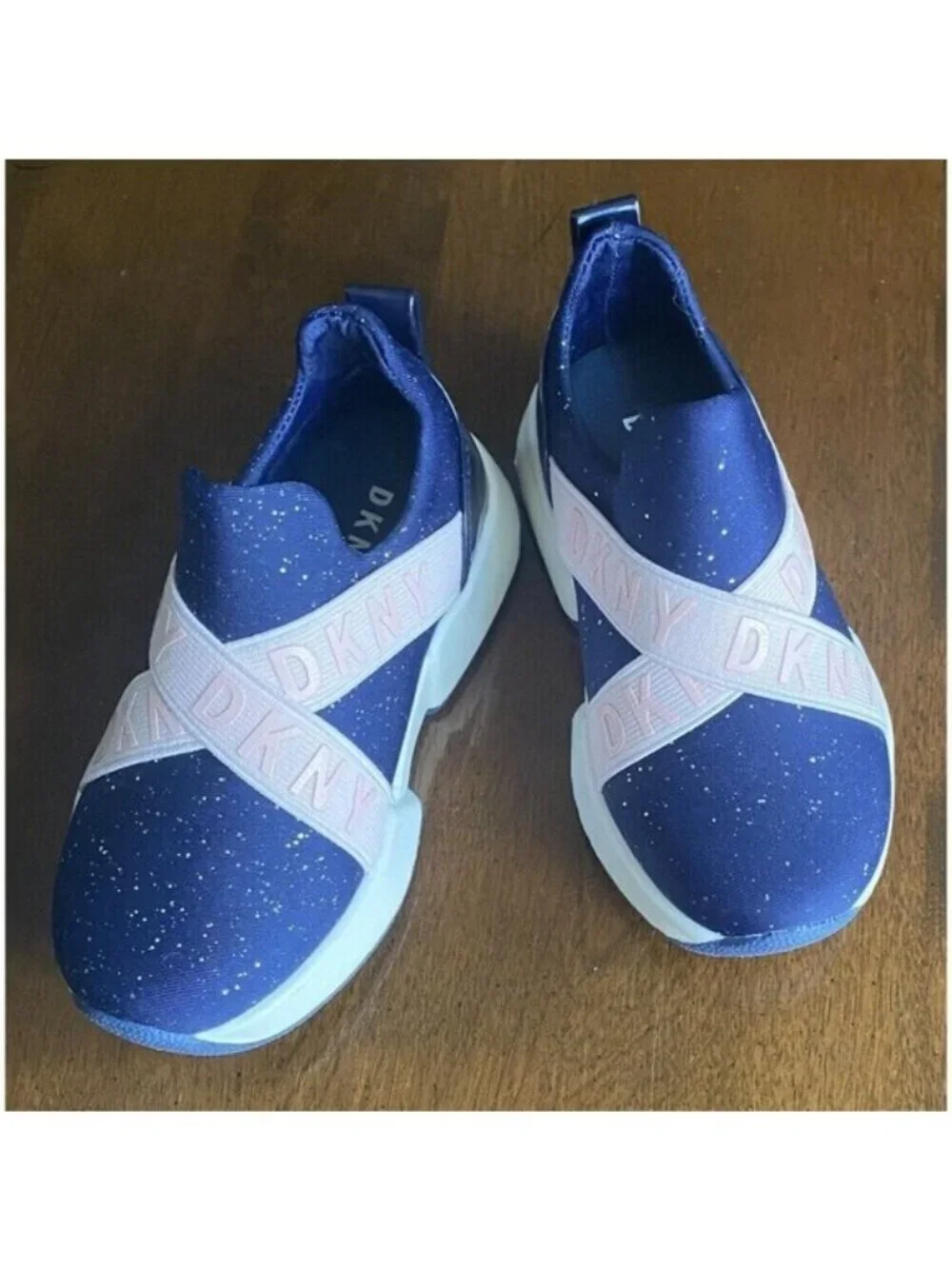 DKNY Baby Girls Casual & Fashion Sneakers Navy blush Shoes Size 5/4  Kids New